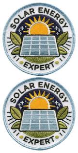 Set van 2 - Solar Energy Expert - Geborduurde Patch